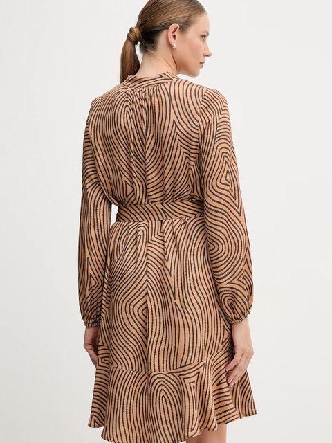 Marc Aurel sukienka wiskozowa kolor brązowy mini oversize 6577-1000-24812 - zdjęcie produktu nr 2