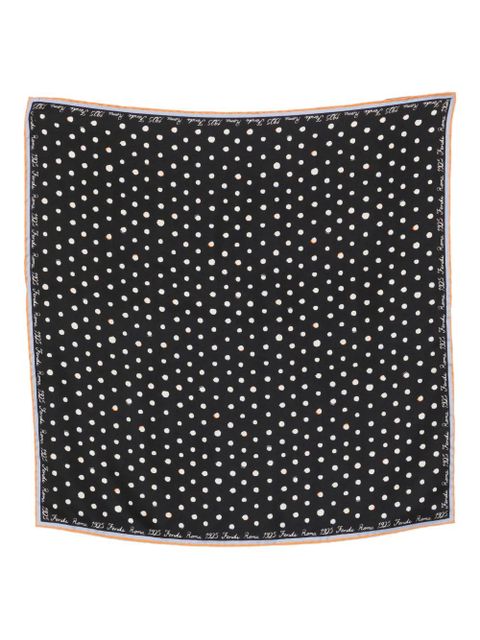 FENDI Falena Dots print silk scarf - Black - zdjęcie produktu nr 1