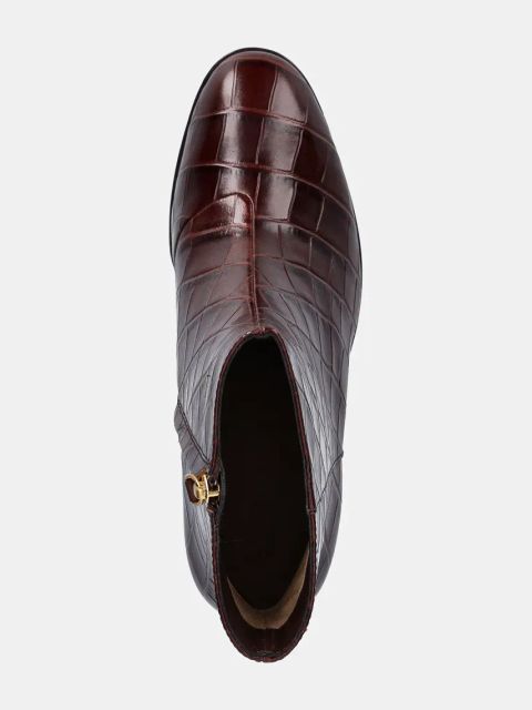 Lauren Ralph Lauren botki skórzane Cassie damskie kolor bordowy na słupku 802951301002