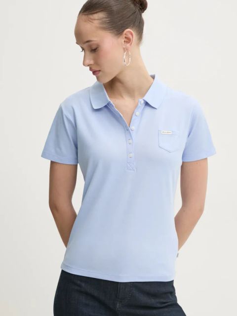 Guess Jeans polo damski kolor niebieski W5RP47 KARS2