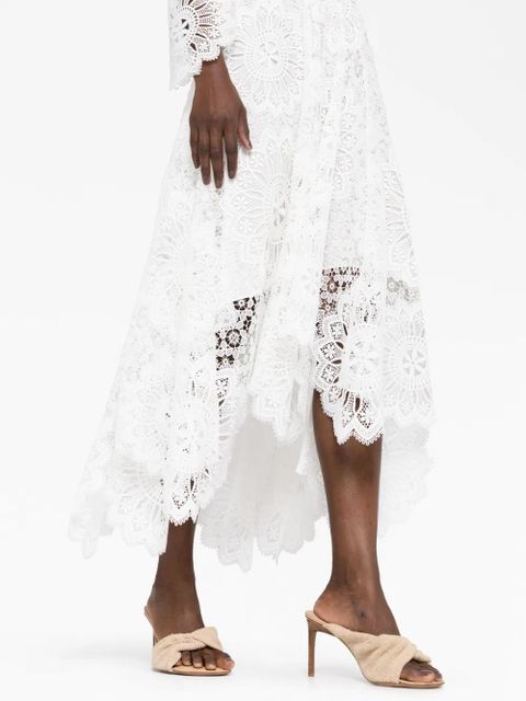 ZIMMERMANN Chintz doily-lace midi dress - White