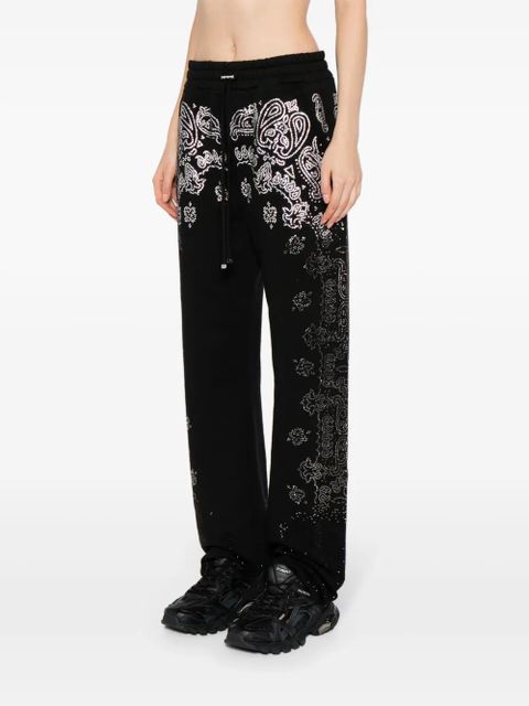 AMIRI crystal-embellished bandana track pants - Black