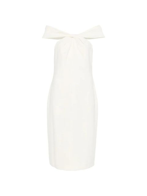 Lauren Ralph Lauren twist shoulder midi dress - Neutrals - zdjęcie produktu nr 1