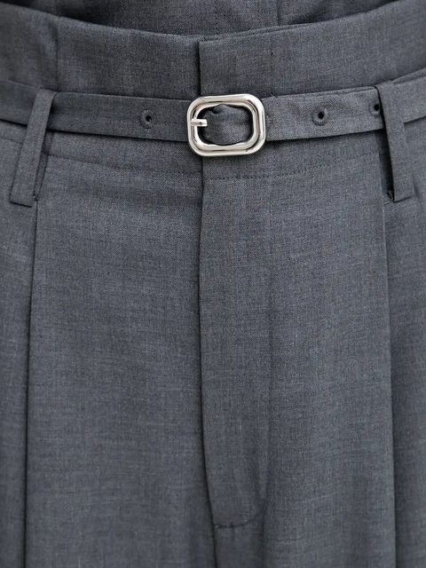 ISABELLE BLANCHE spodnie z domieszką wełny damskie kolor szary proste high waist IS25FW-P036-T002