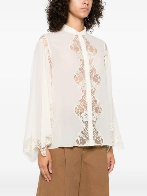 Chloé lace-trimmed blouse - Neutrals - zdjęcie produktu nr 2
