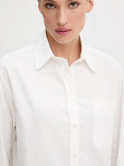 Weekend Max Mara koszula bawełniana NUORO damska kolor biały relaxed z kołnierzykiem klasycznym 2525116111600
