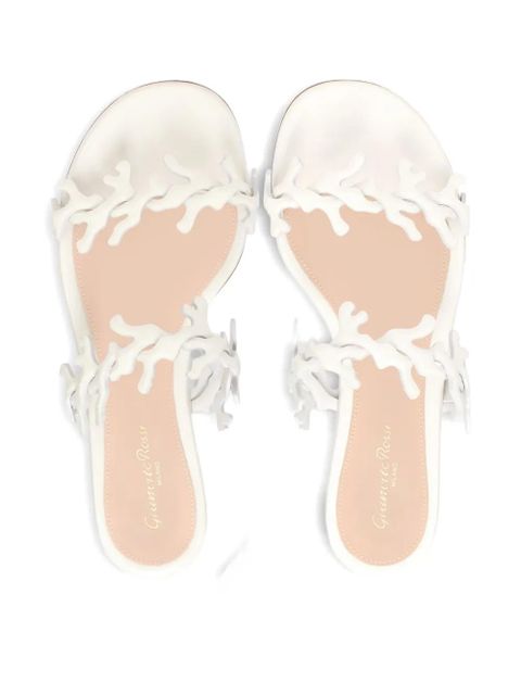 Gianvito Rossi 10mm Ocean coral-embellishments flat sandals - White