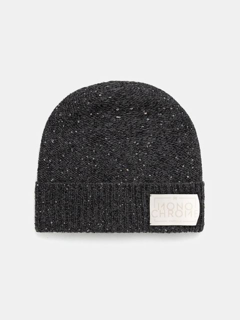 Marella czapka z wełną kolor szary 2523576027200 - zdjęcie produktu nr 1