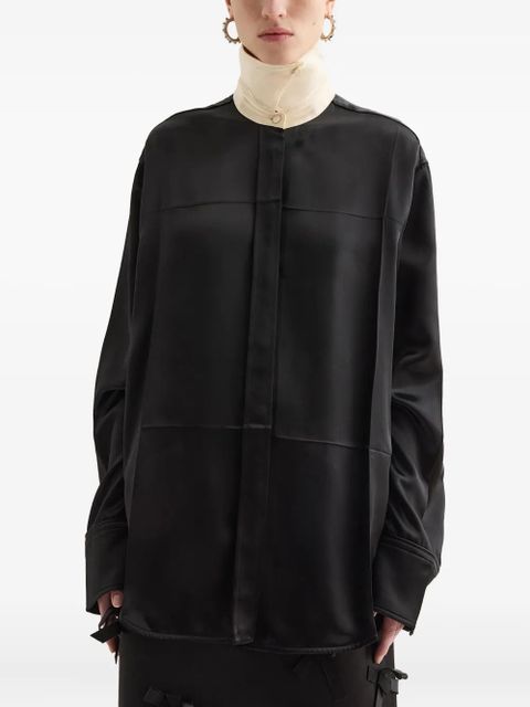 Jil Sander contrast collar shirt - Black