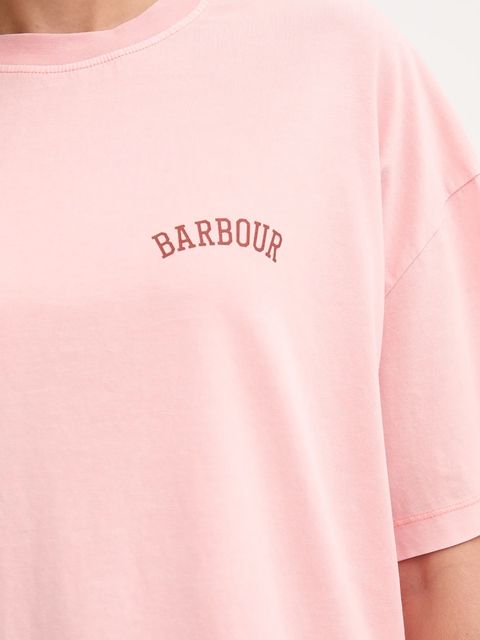 Barbour t-shirt bawełniany CLAYDON damski kolor różowy LTS0687