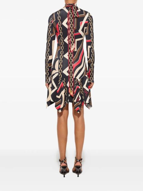 PUCCI istrice-print satin dress - Black