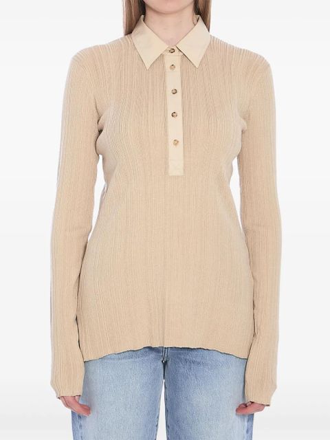 TOTEME knitted polo shirt - Neutrals - zdjęcie produktu nr 2