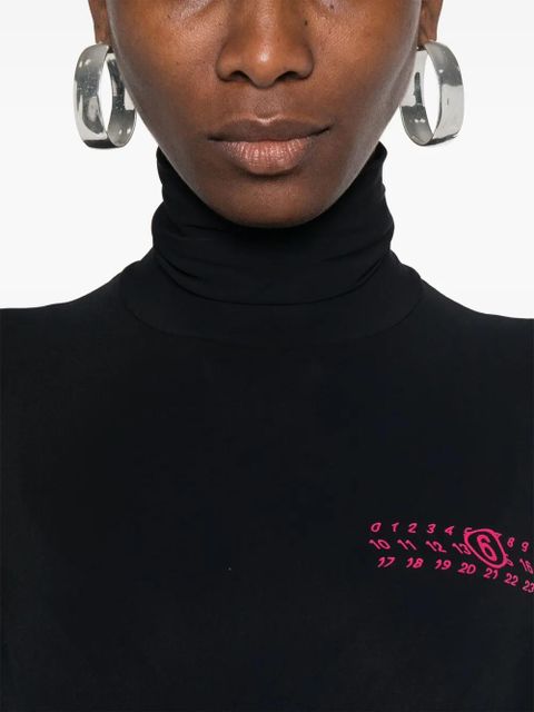 MM6 Maison Margiela numbers-motif bodysuit - Black