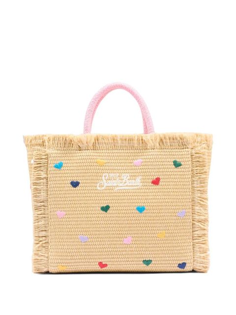 MC2 Saint Barth Vanity heart embroidered fringed tote bag - Neutrals - zdjęcie produktu nr 2