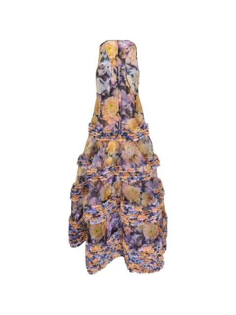 ZIMMERMANN Luna floral-print ruffled dress - Purple - zdjęcie produktu nr 2