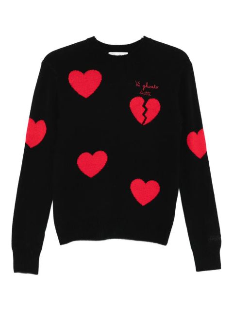 MC2 Saint Barth New Queen heart-motif embroidered sweater - Black