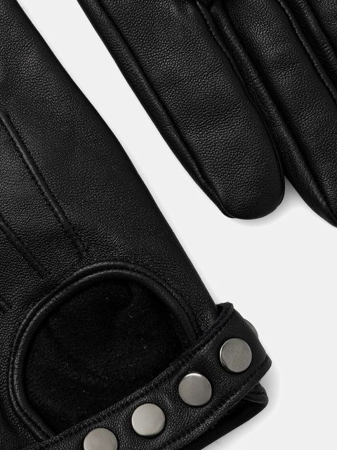 Medicine rękawiczki skórzane damskie kolor czarny - zdjęcie produktu nr 2