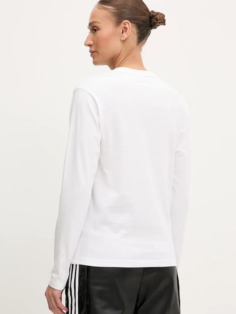 adidas Originals longsleeve bawełniany Essentials kolor biały JW7454