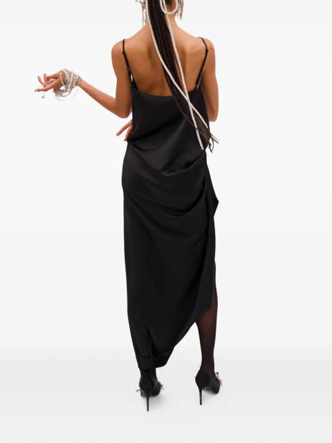 AREA Tuxedo V-neck midi dress - Black