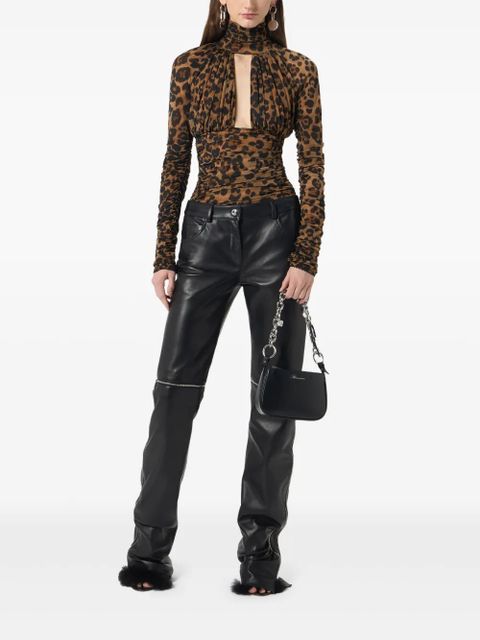 Blumarine leopard-print ruched bodysuit - Brown