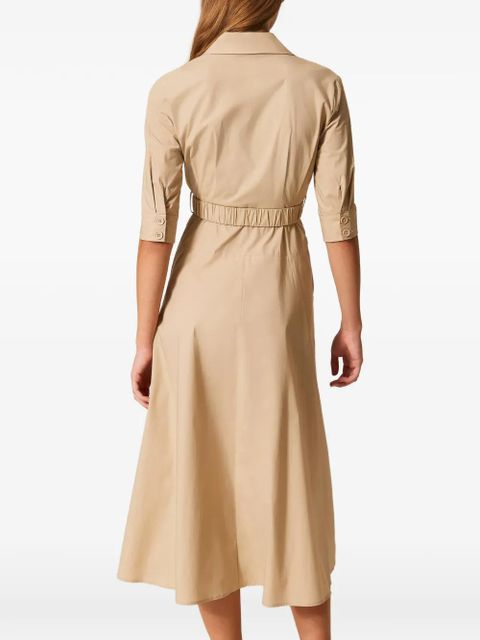 TWINSET belted poplin midi dress - Neutrals