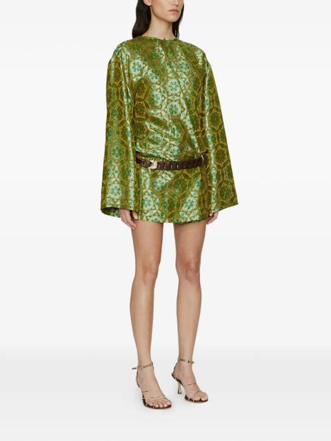 Christopher Esber Palmira printed belted mini dress - Green