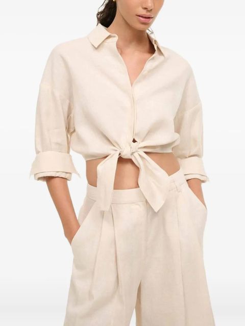 STAUD Lisa linen blouse - Neutrals