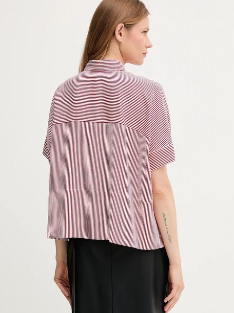 Tommy Hilfiger koszula damska kolor czerwony relaxed z kołnierzykiem klasycznym WW0WW45883