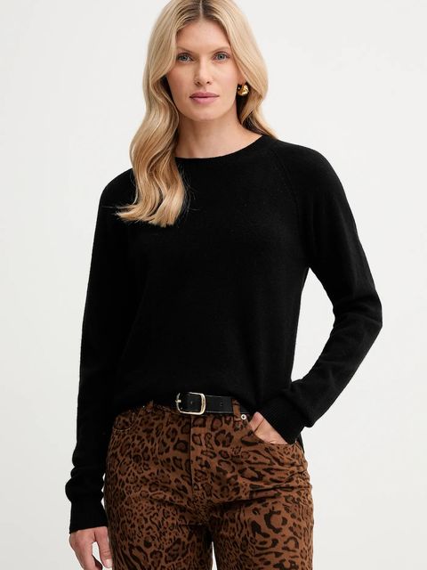 Fracomina sweter wełniany damski kolor czarny lekki FR25WT7012K47301 - zdjęcie produktu nr 1