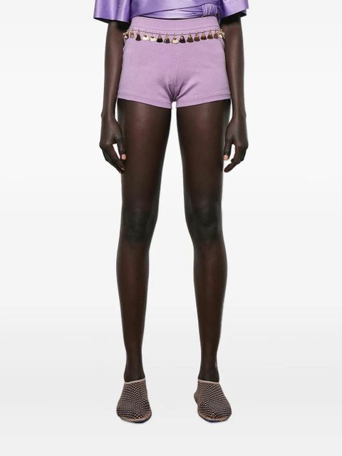 Rabanne embellished knit shorts - Purple