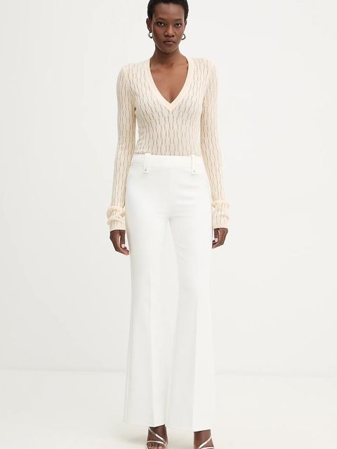 Patrizia Pepe sweter z dodatkiem wełny damski kolor beżowy lekki 8K0367 K307