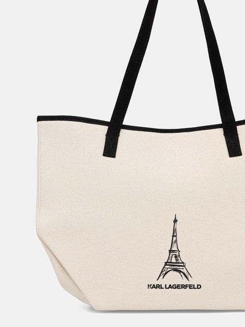 Karl Lagerfeld torebka bawełniana K/SKETCH kolor beżowy A4W50057