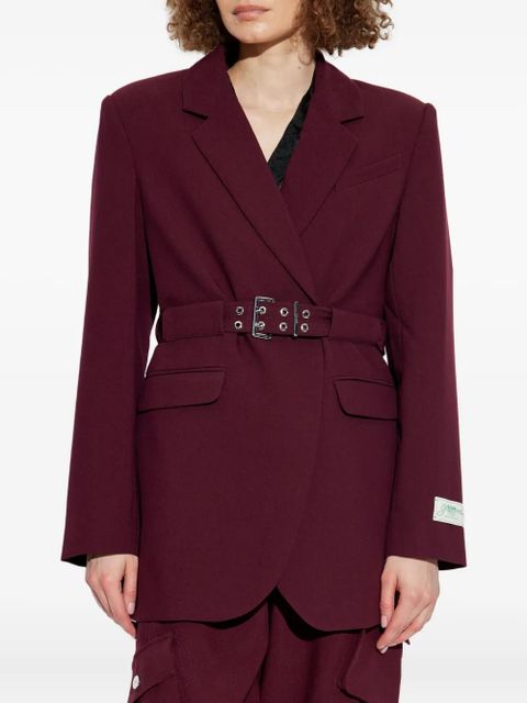 GANNI belted-waist blazer - Red