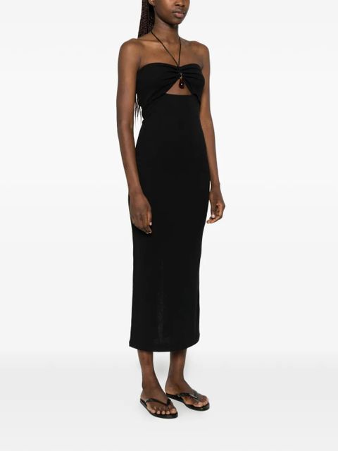 Nanushka halterneck cut-out detail midi dress - Black
