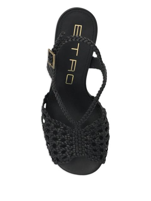 ETRO 100mm woven heeled sandals - Black