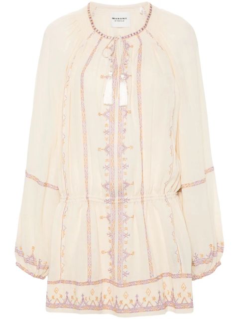 MARANT ÉTOILE Parsley organic cotton mini dress - Neutrals