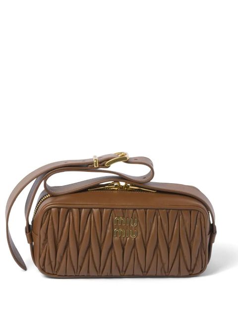 Miu Miu matelassé nappa leather shoulder bag - Brown - zdjęcie produktu nr 1