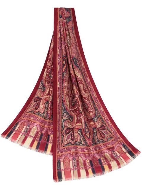 ETRO paisley-print cashmere-silk blend scarf - Pink - zdjęcie produktu nr 1