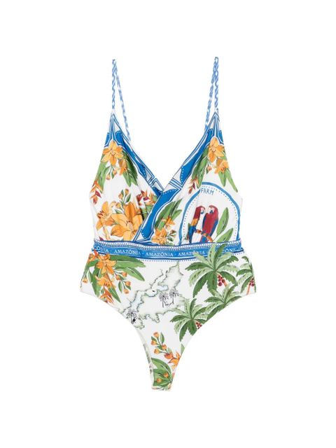 FARM Rio tropical-print swimsuit - White - zdjęcie produktu nr 1