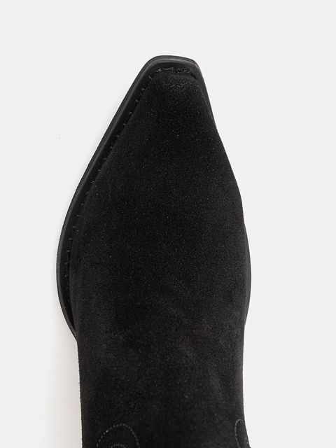 Jeffrey Campbell kowbojki zamszowe RANCHER-K kolor czarny na słupku 52236-L10