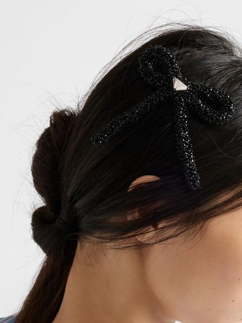 Prada logo hair clip - Black