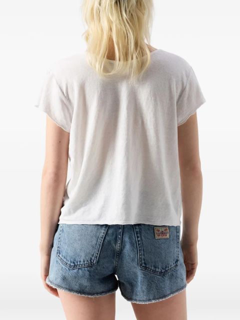 American Vintage Dualy round-neck short-sleeve linen T-shirt - White