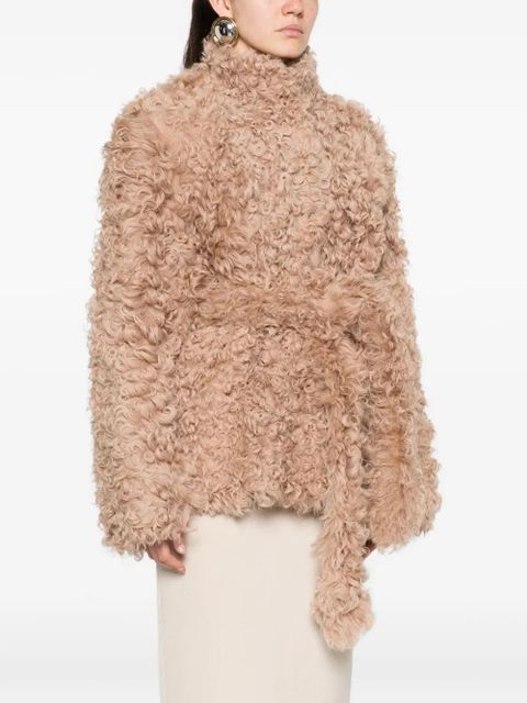 Nour Hammour Elsa belted fur coat - Neutrals