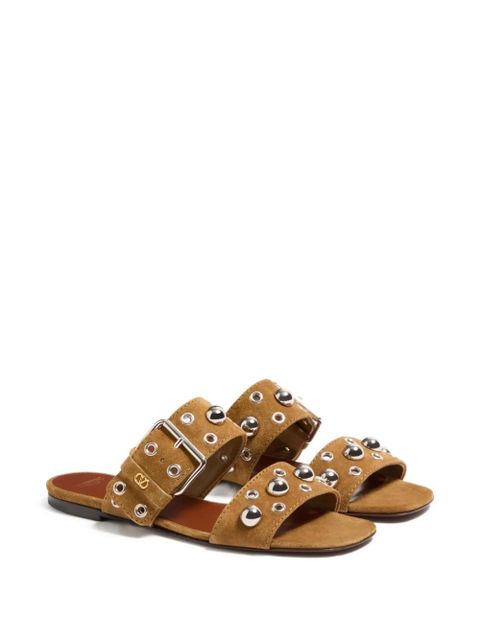 Valentino Garavani Nellcôte leather flat sandals - Brown - zdjęcie produktu nr 2