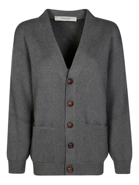 Golden Goose mélange logo-print cardigan - Grey - zdjęcie produktu nr 1