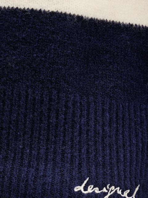 Desigual sweter z domieszką wełny MALMOE damski kolor granatowy lekki 25WWJF17