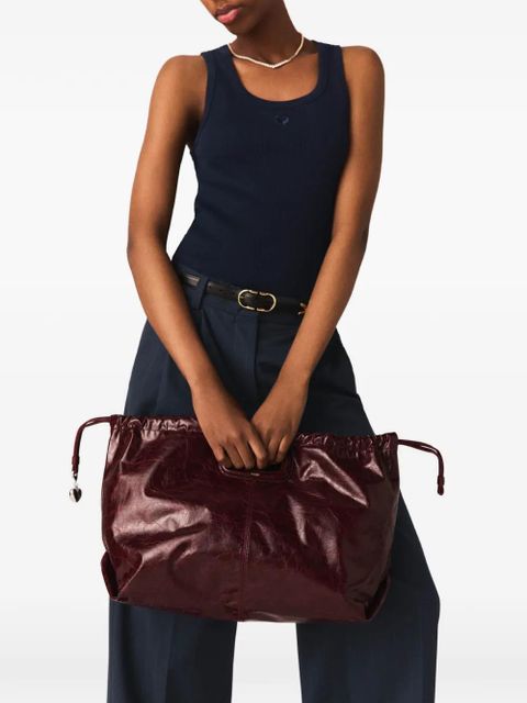 Maje M Tote leather tote bag - Red - zdjęcie produktu nr 2