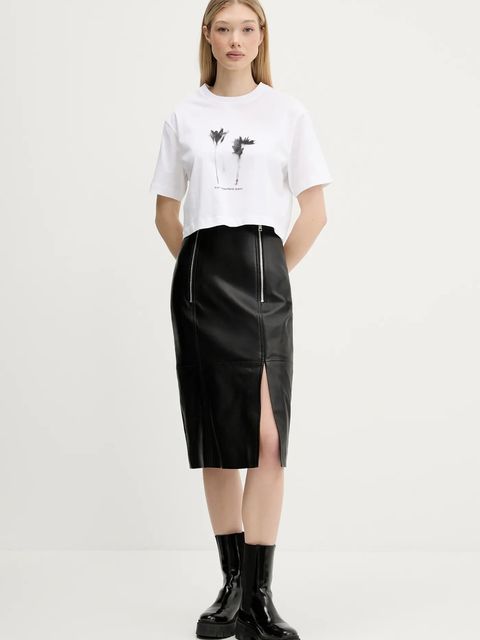 HUGO spódnica skórzana Leomira