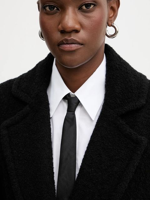 Pinko płaszcz z dodatkiem wełny kolor czarny 105695 A2UB