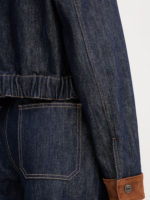 Liu Jo kurtka jeansowa kolor granatowy przejściowa oversize UF5084.DS073